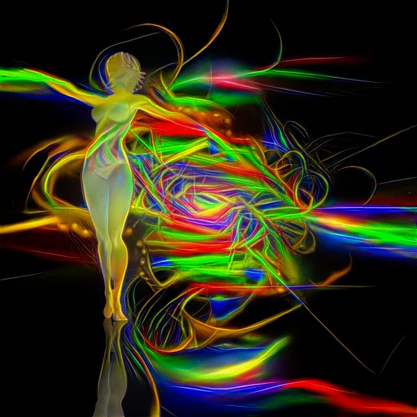 Woman in Action Pose by Bruce Rolff